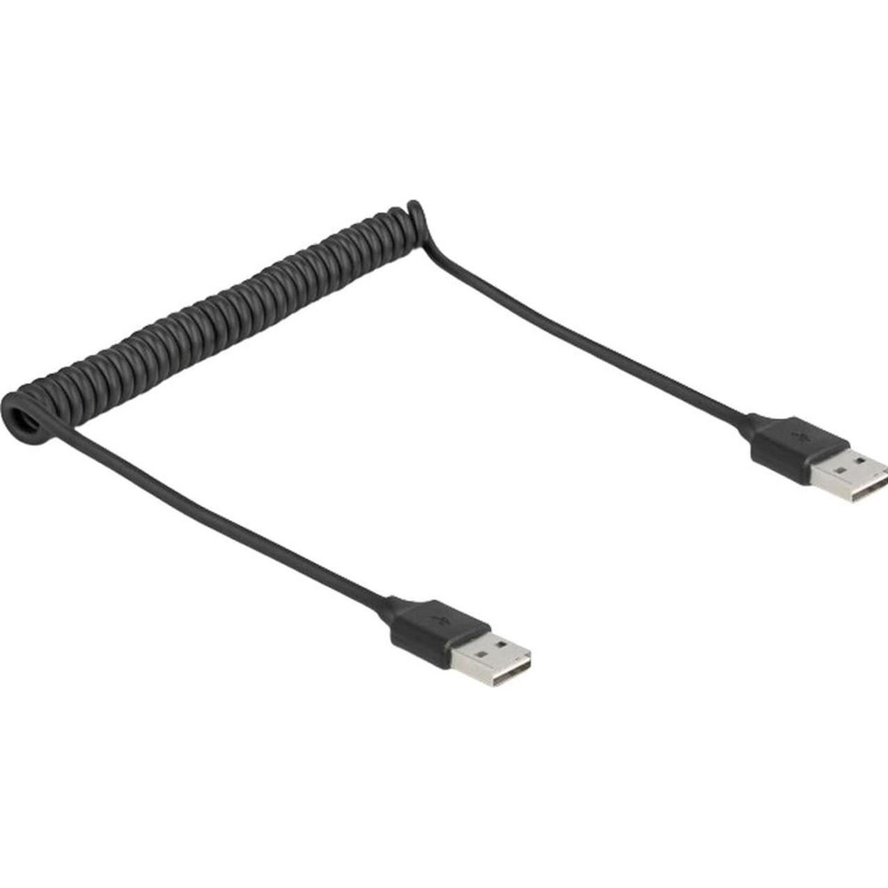 Delock Spiralkabel EASY-USB 2.0 Typ-A Stecker zu EASY-USB Ty (0.80 m, USB 2.0), Cavo USB