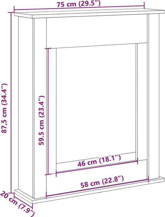 Image du produit VidaXL Bordure de cheminée Console de cheminée Décor Cheminées marron aspect chêne