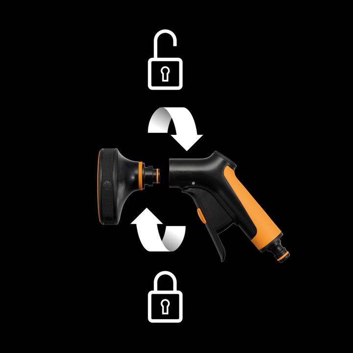 Immagine prodotto Fiskars Pistola a spruzzo Multi, 5 funzioni, Portata infinitamente variabile, Con regolatore frontale e