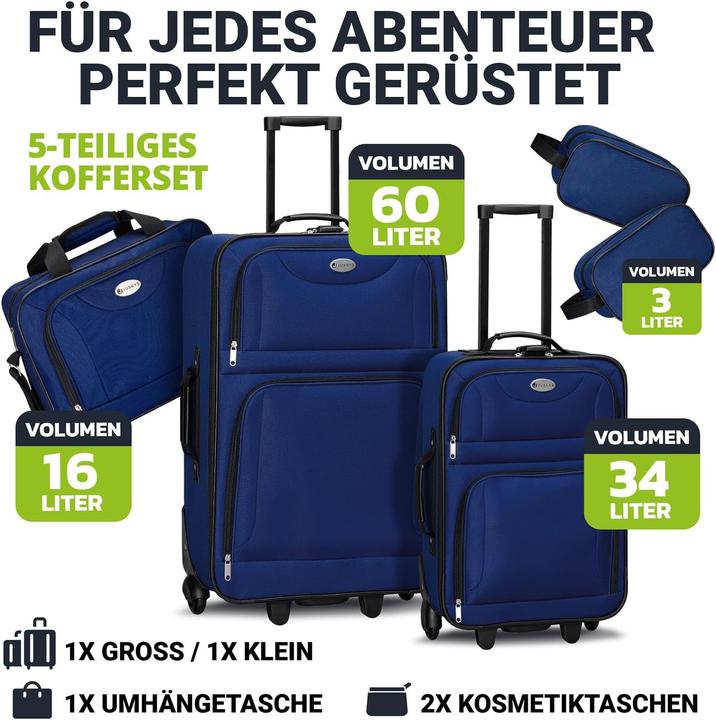 Image du produit Juskys 5-teiliges Reisekoffer-Set (60 l)