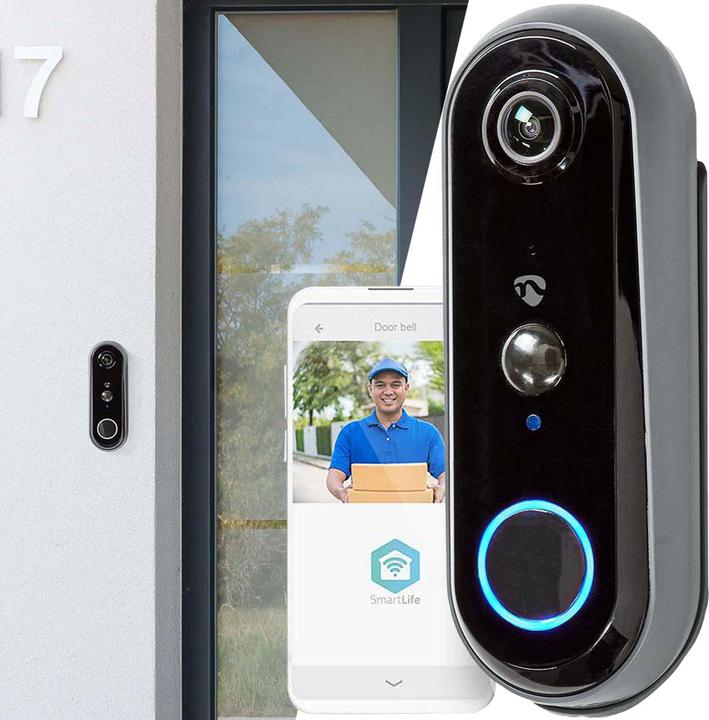 Actual product image Nedis Smartlife Video Doorphone Wi-Fi Battery Powered AndroidT / IOS Full HD 1080p Cloud / m (Wi-Fi)