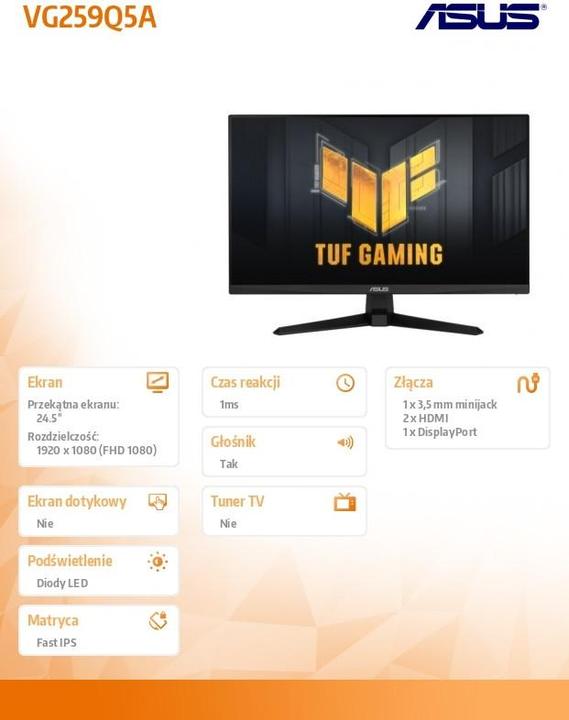 Produktbild ASUS TUF Gaming VG259Q5A (1920 x 1080 Pixel, 24.50")