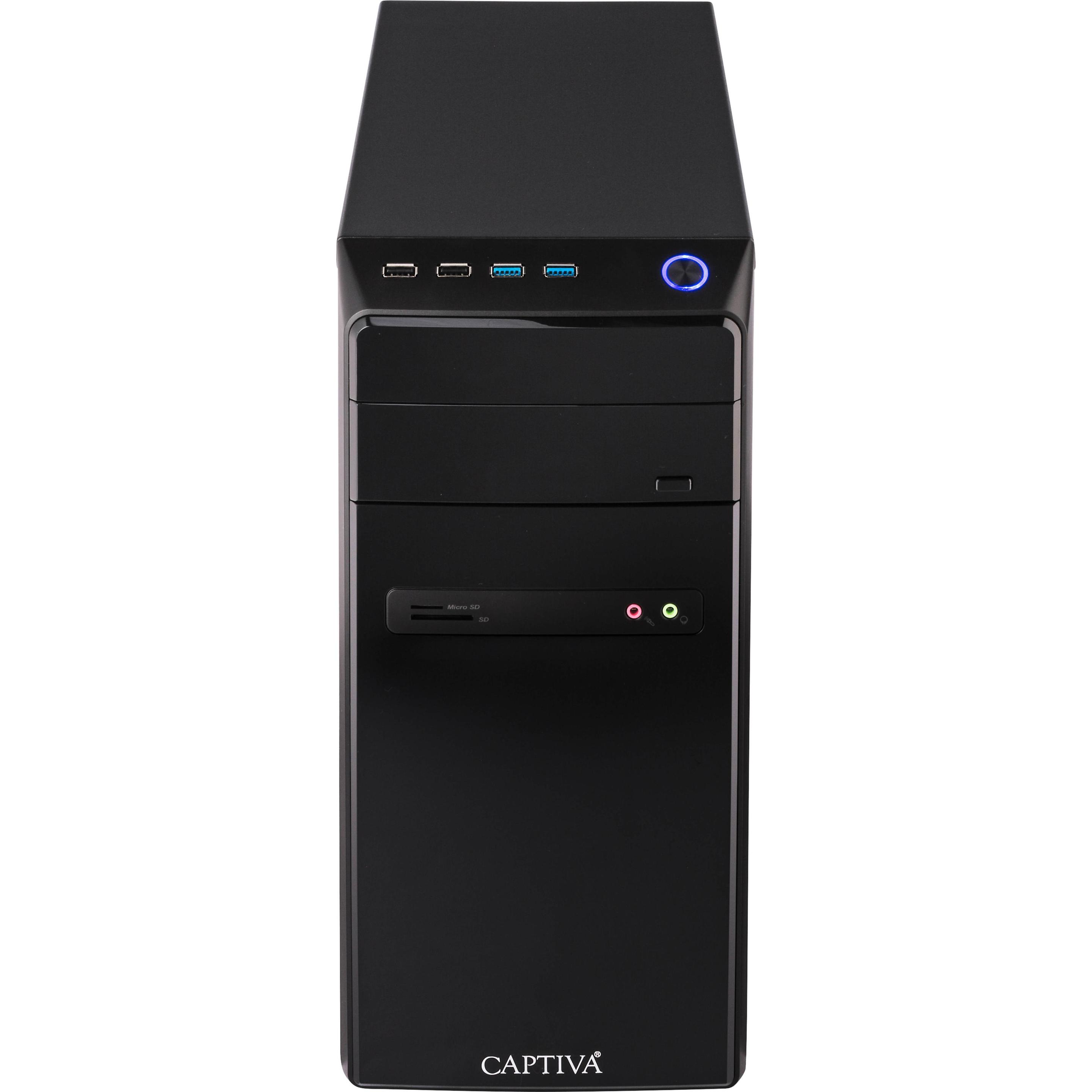 Captiva Power Starter R64-148 Ryzen 5 Radeon Graphics (AMD Ryzen 5 5600G, 8 GB, 480 GB, AMD Radeon Graphics), PC, Schwar...