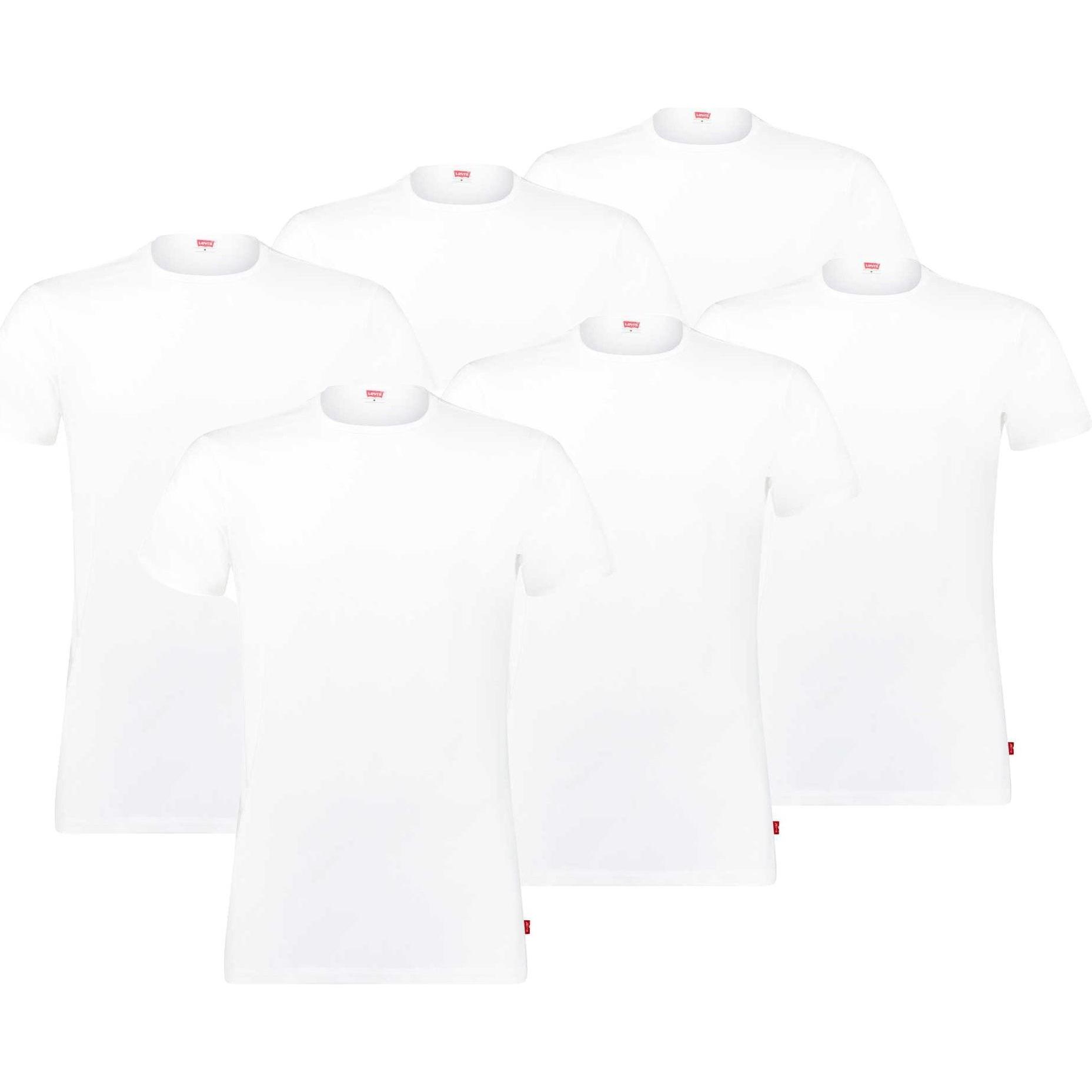 Levis, Herren, Shirt, Men Solid Crew 6p Ecom, Weiss, (S)