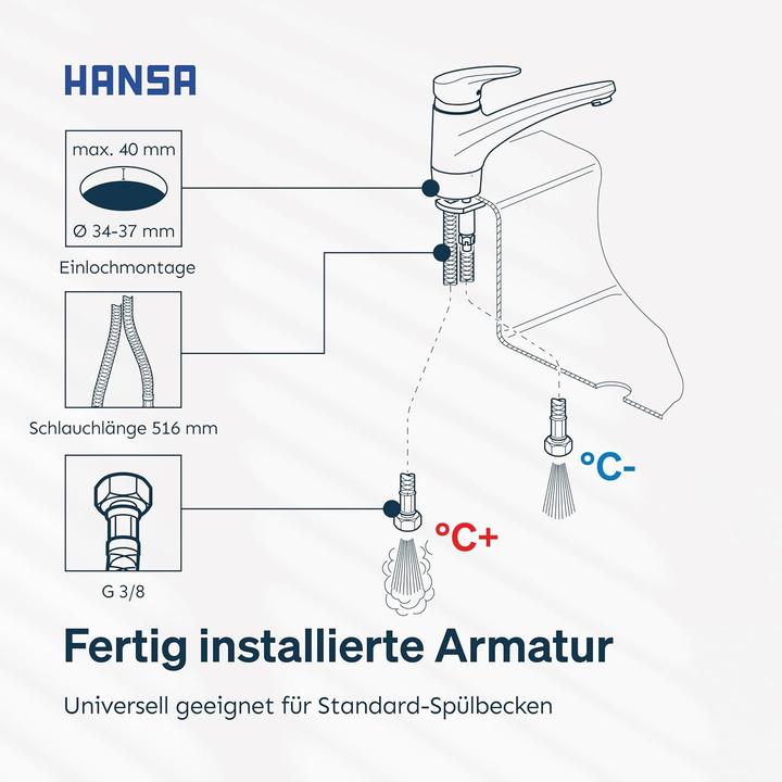 Image du produit Hansa Mitigeur d'évier Hansamix chromé