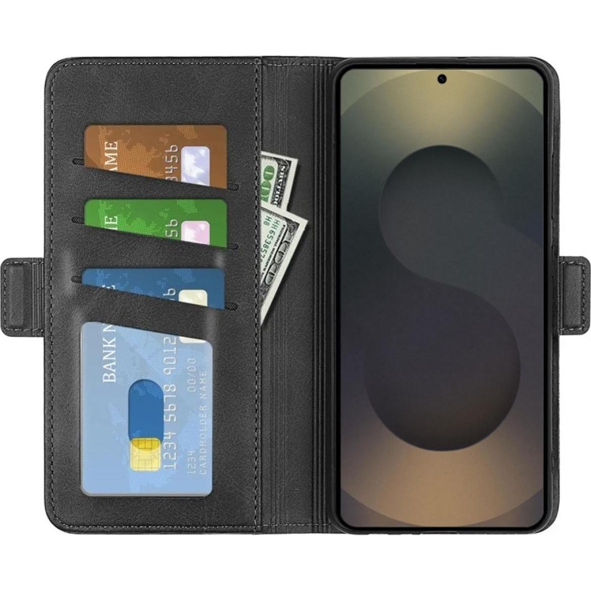 Screenguard CardLounge Leder Hülle (Samsung Galaxy S25 Ultra), Smartphone Hülle, Schwarz