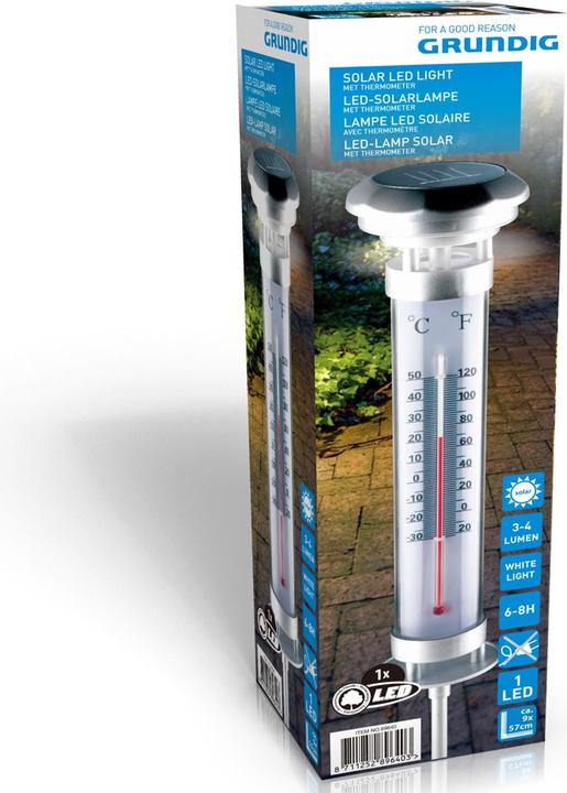 Produktbild Grundig Solarlampe mit LED Thermometer