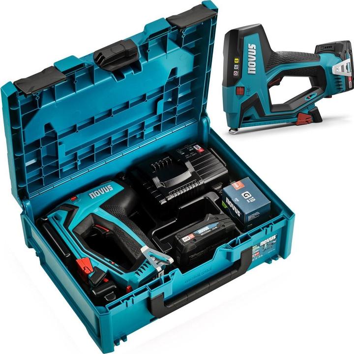 Produktbild Novus J-551 031-0366 Akkutacker Klammerntyp Typ 53F Klammernlänge 6 - 14mm inkl. Akku, inkl. Ladege