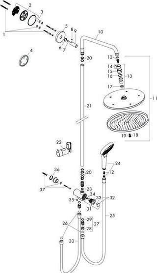 Produktbild hansgrohe Croma Select S Duschsystem 280 1 Strahlart Reno