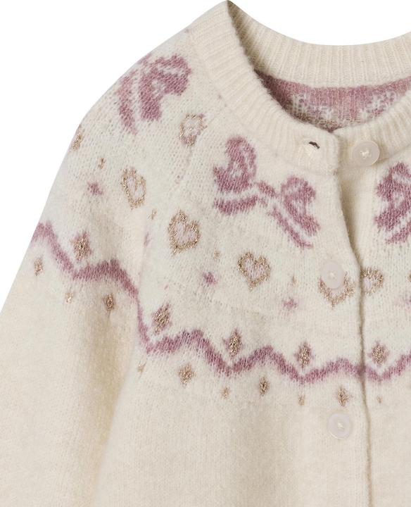 Produktbild Vertbaudet Weihnachts-Strickjacke mit Jacquardmuster und Glitzerdetails, Mädchen (110)