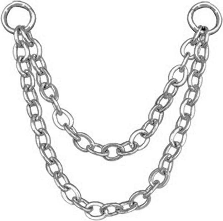 Produktbild Star Piercing Verbindungskette Basic doppelt silber (ohne Messing, Chirurgenstahl 316L)