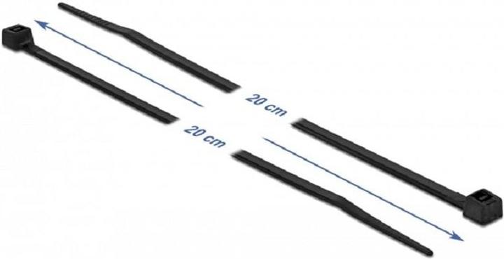 Produktbild Delock Kabelbinder hitzebeständig L 200 x B 3,6 mm schwarz 100 Stück (Kunststoffkabelbinder, 200 mm, 100 Stk.)