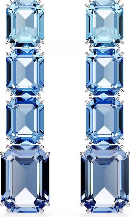 Productafbeelding Swarovski Millenia Druppeloorbellen achthoekig geslepen kleurverloop blauw (Swarovski metaal)