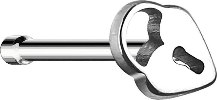 Produktbild Star Piercing Nasenstecker gerade silber mit Herzschloss (ohne Messing, Chirurgenstahl 316L)