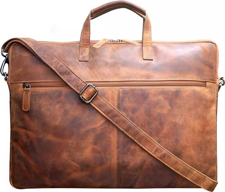 Immagine prodotto Greenwood Laptoptasche Business-/Schultasche 17 Zoll Echtleder Fred Camel No.3 (17")