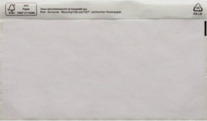 Immagine prodotto No Name Busta portadocumenti DIN lunga 240 x 140 mm (L x A) LDPE, riciclata 250 pezzi/confezione (DL, 250 Pezzo/i)