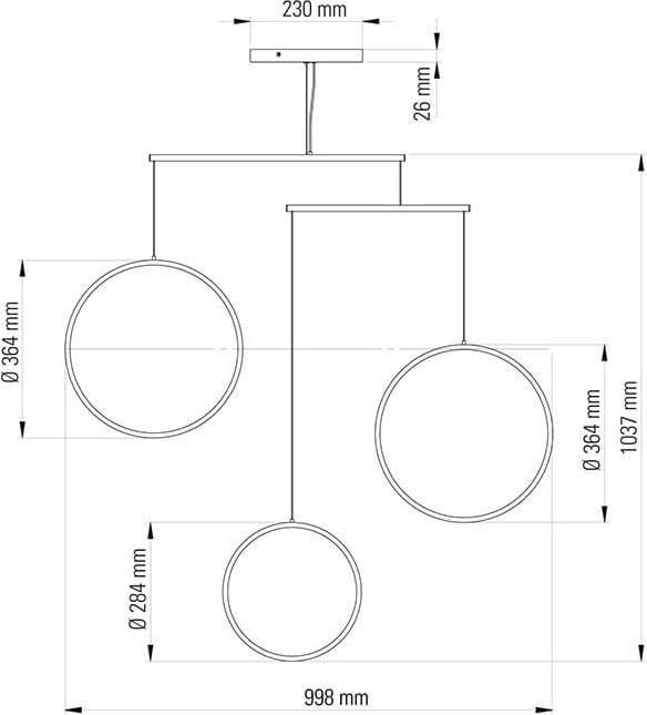 Produktbild DCW éditions Focus 3 Pendelleuchte Black (2040 lm)