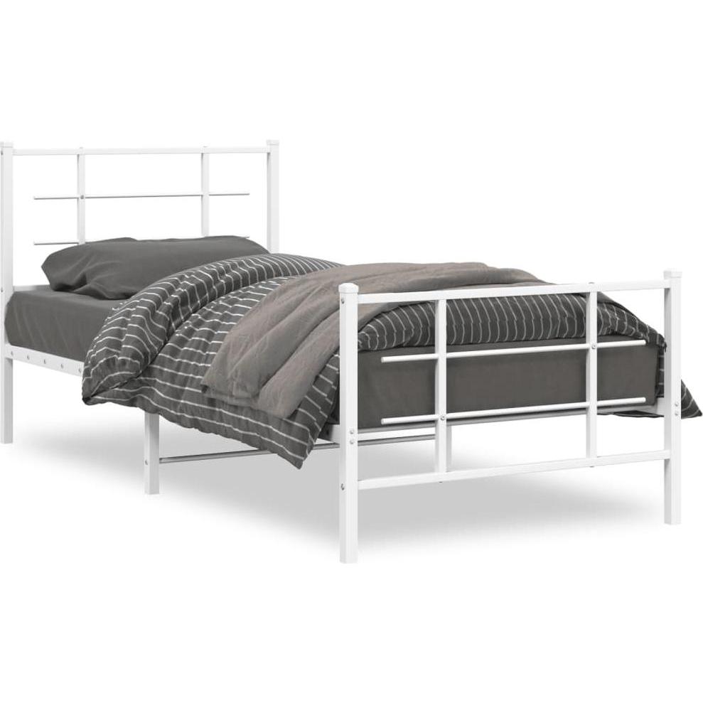 VidaXL, Bett, Bettgestell mit Kopf- und Fussteil (90 x 190 cm)