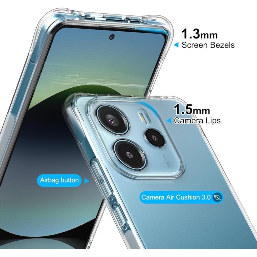 Thumbnail - Screenguard Hülle Crystal Soft Airbag Bumper (Xiaomi Redmi Note 14), Smartphone Hülle, Transparent