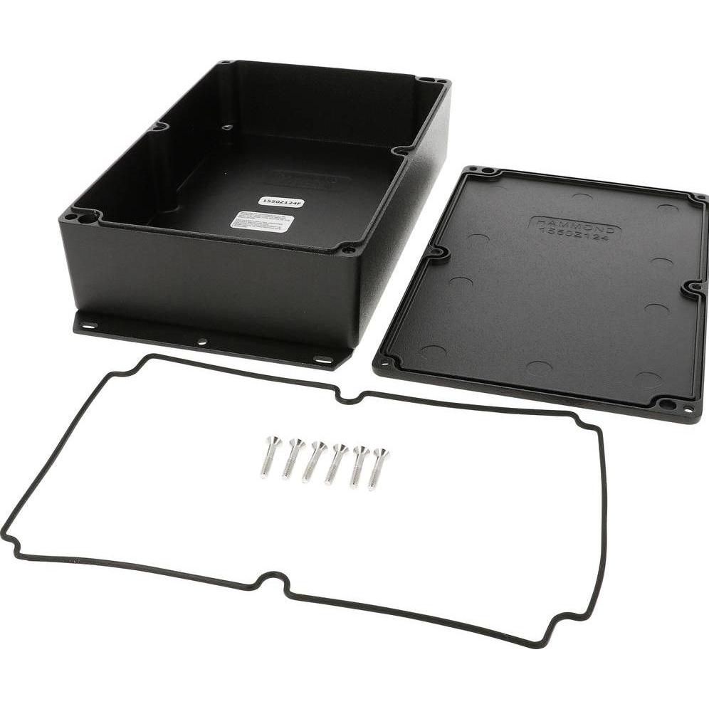 Hammond 1550Z124FBK Universal-Gehäuse 223 x 147 55 Aluminium Druckguss Schwarz (Gehäuse), Elektronik