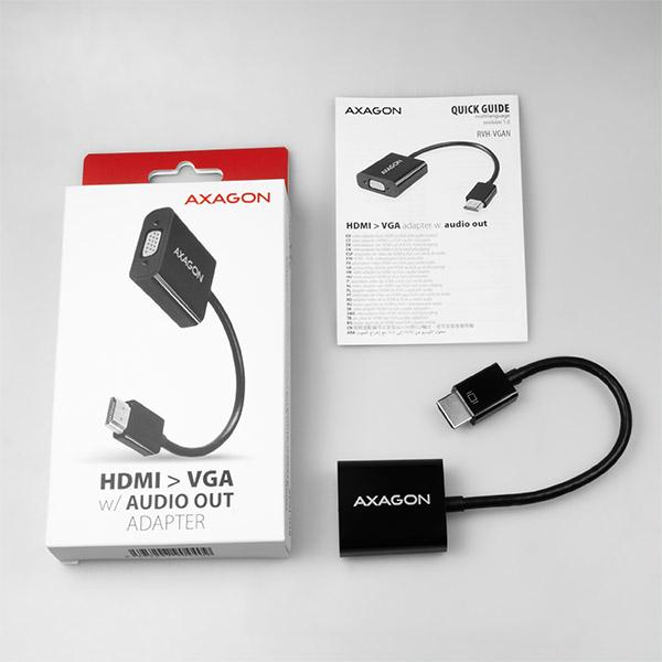 Actual product image Axagon HDMI (Typ A) — VGA (0.15 m)