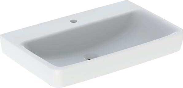Actual product image Geberit Renova Plan, washbasin, 75x48 cm, 1 tap hole, without overflow, 501691 (480 mm, 750 mm)