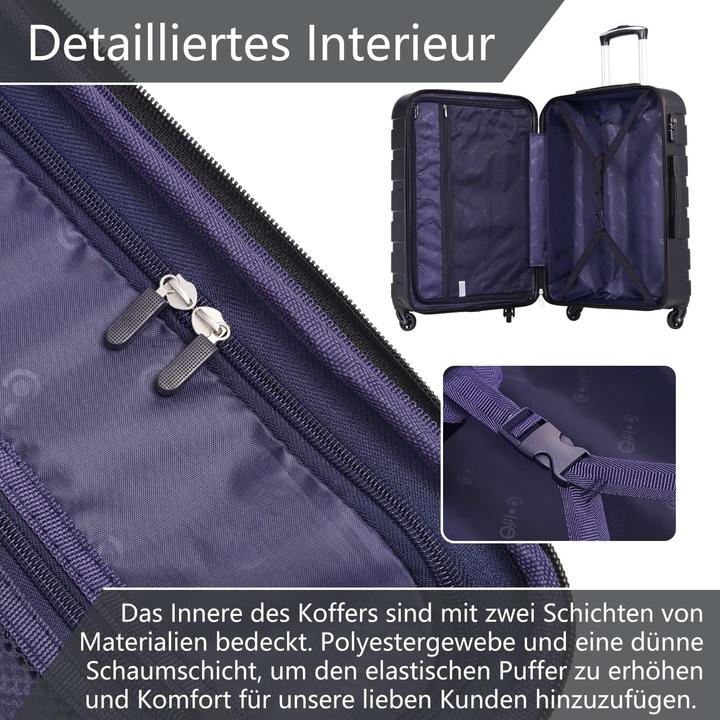 Actual product image Coolife Hartschalenkoffer mit TSA-Schloss (60 l)