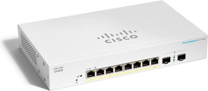 Immagine prodotto Cisco CBS220-8P (8/2 porte Gigabit, 65W PoE+) (10 Porti)
