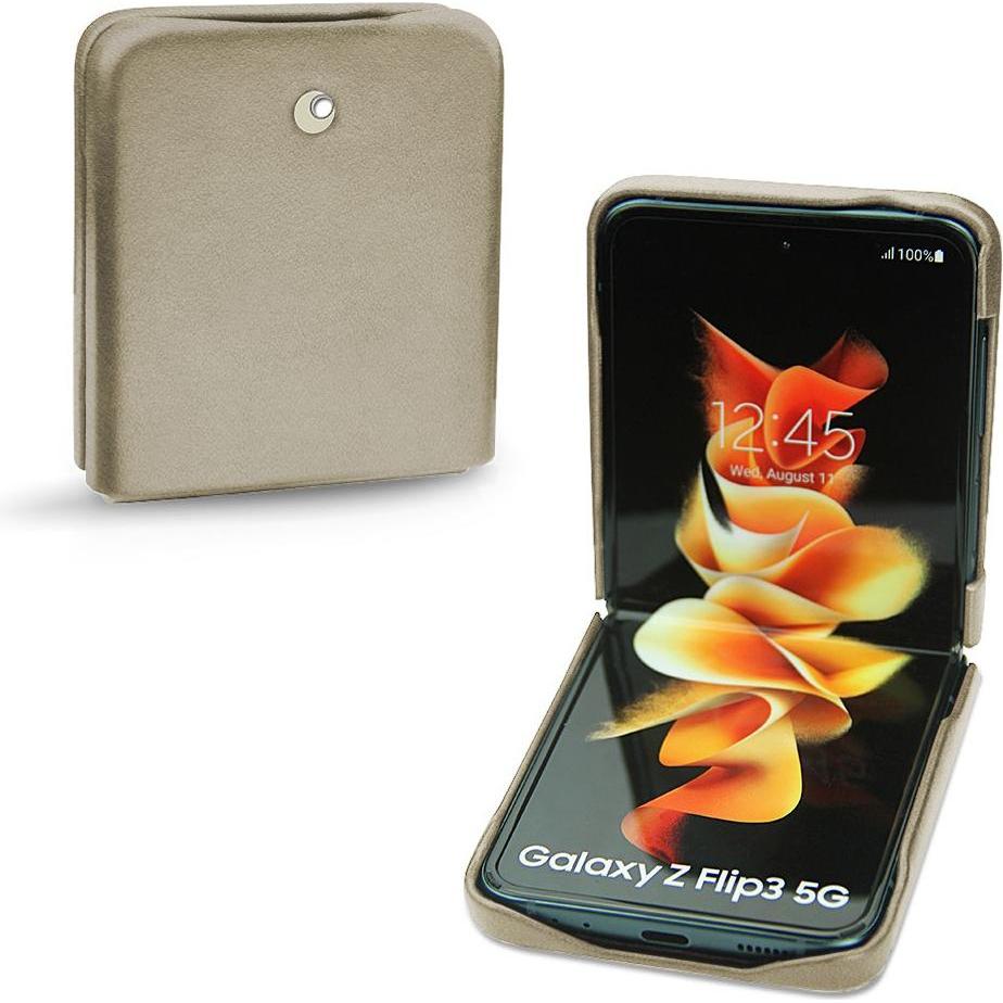 Noreve Lederschutzhülle (Samsung Galaxy Z Flip3), Smartphone Hülle, Beige