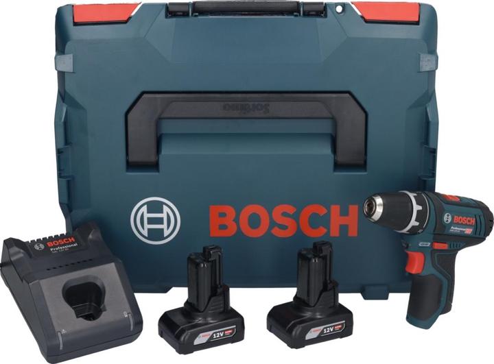 Produktbild Bosch Professional GSR 12V-15 Akku Bohrschrauber 12V 30Nm + 2x Akku 6,0Ah + Ladegerät + L-Boxx