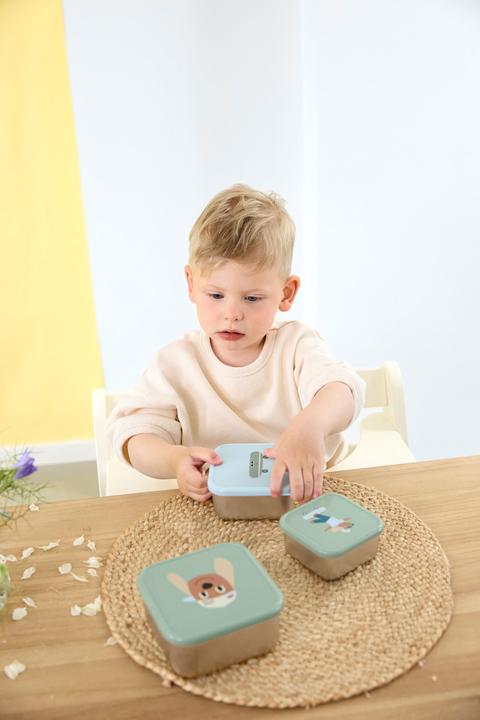 Image du produit Lässig 3-tlg. Edelstahl-Snackboxen-Set - Tiny Team