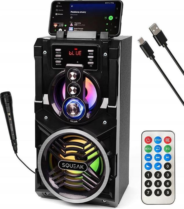 Produktbild Squeak Beatboxer Bluetooth 5.1 Speaker - Głośnik Bluetooth Z Karaoke Radio Fm Microsd Aux I USB S (1x 20 W)