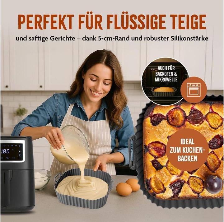 Produktbild KitchBo Silikonform 20 x 20 x 6.3 cm, Schwarz