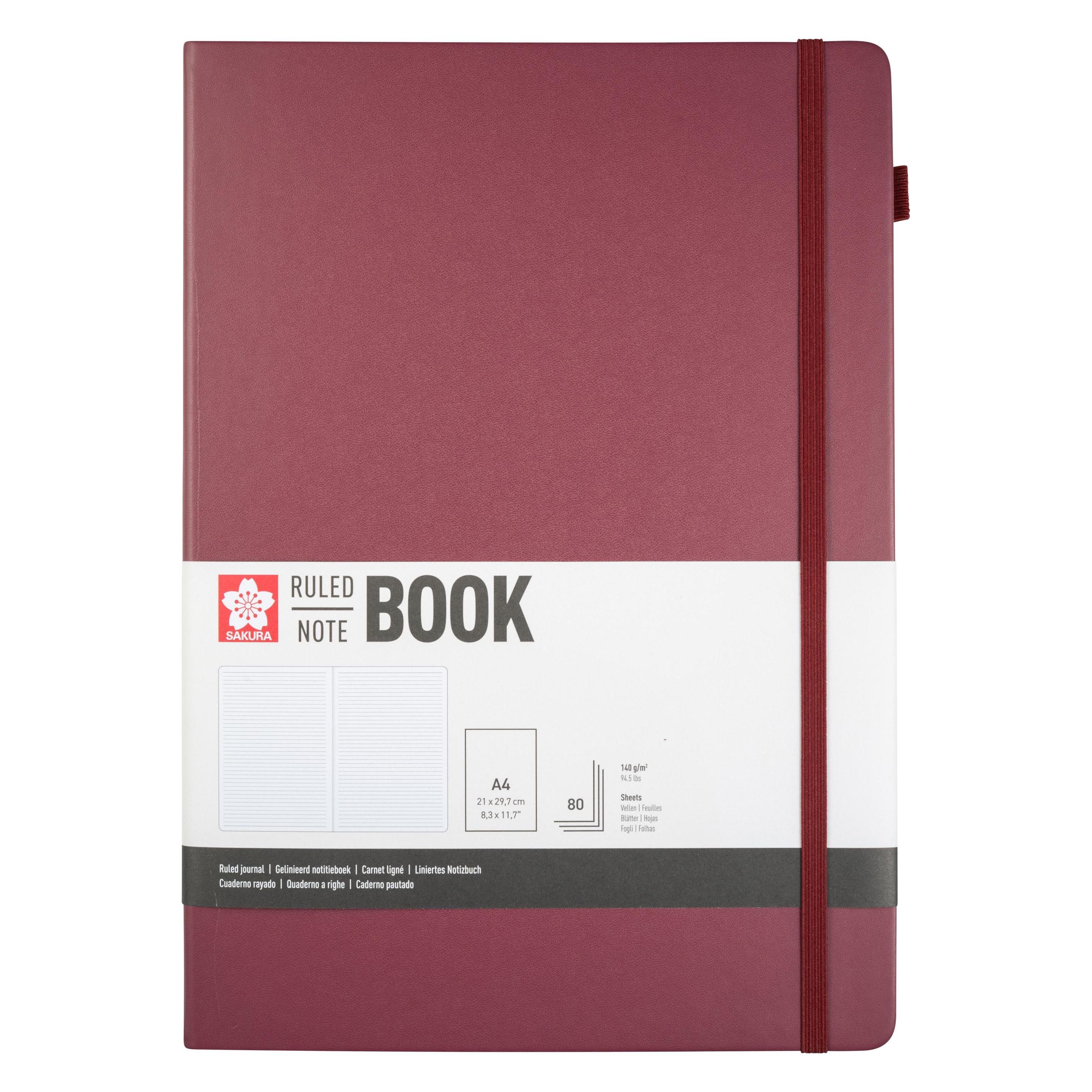 Sakura, Notitieboekje + Schrijfblok, Notizbuch A4 Liniert, Maulbeere Hardcover 160 Seiten (A4, Rijen, Hardcover)