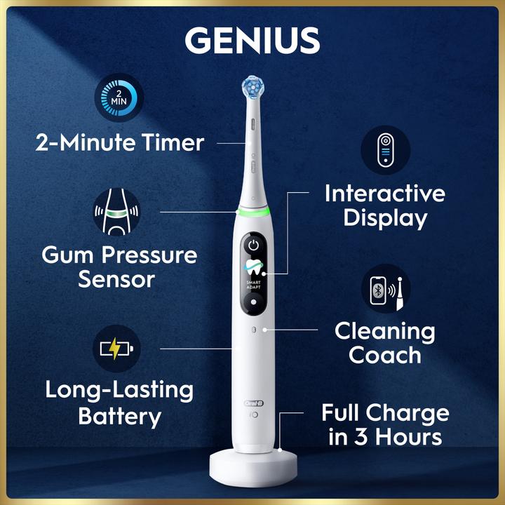 Image du produit Oral-B Oral B - iO9 Electric Toothbrush - White - 2 Brush Head, Charging Travel Case