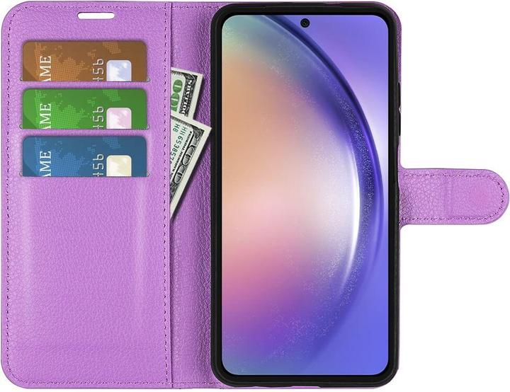 Actual product image Cover-Discount Galaxy A55 - Leather case violet (Samsung Galaxy A55)