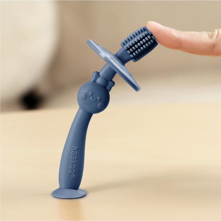 Actual product image Haakaa 360° Toothbrush - Steelblue (Soft, 1 x)