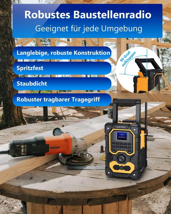 Actual product image Ueme Baustellenradio DB-1005 mit DAB+ und Bluetooth (DAB+, Bluetooth)