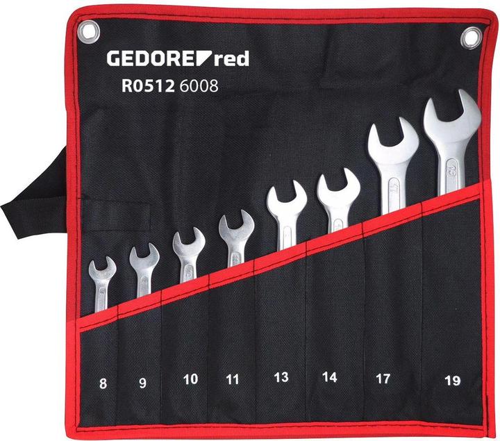 Produktbild Gedore Red red R05126008 Doppelmaulschlüssel Satz kurz SW6-22 mm 8-teilig (6 mm, 7 mm, 8 mm, 9 mm)