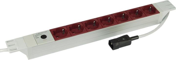 Actual product image Kopp 48,26cm (19") power strip 7-fold aluminum, with UPS cold device connection (7 x, 2 m)