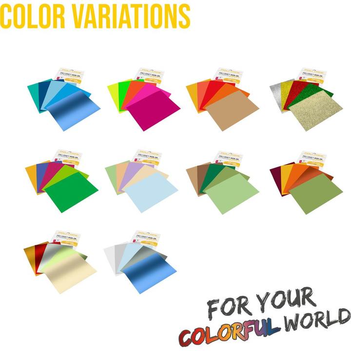 Produktbild Poli-tape Aufbügelfolie Pastel A4, mehrfarbig, 5 Stück