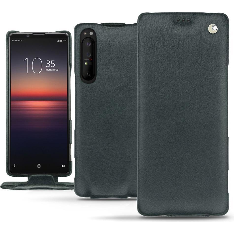 Noreve Lederschutzhülle vertikal (Sony Xperia 1 II), Smartphone Hülle, Blau