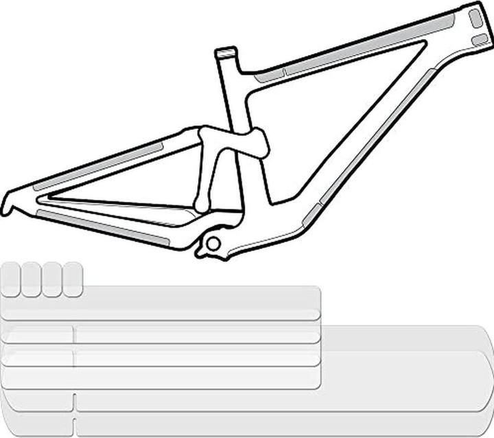 Actual product image Lizard Skins Unisex - Adult frame protection set frame cover, transparent, shiny, 10 pieces (Mudguard set)