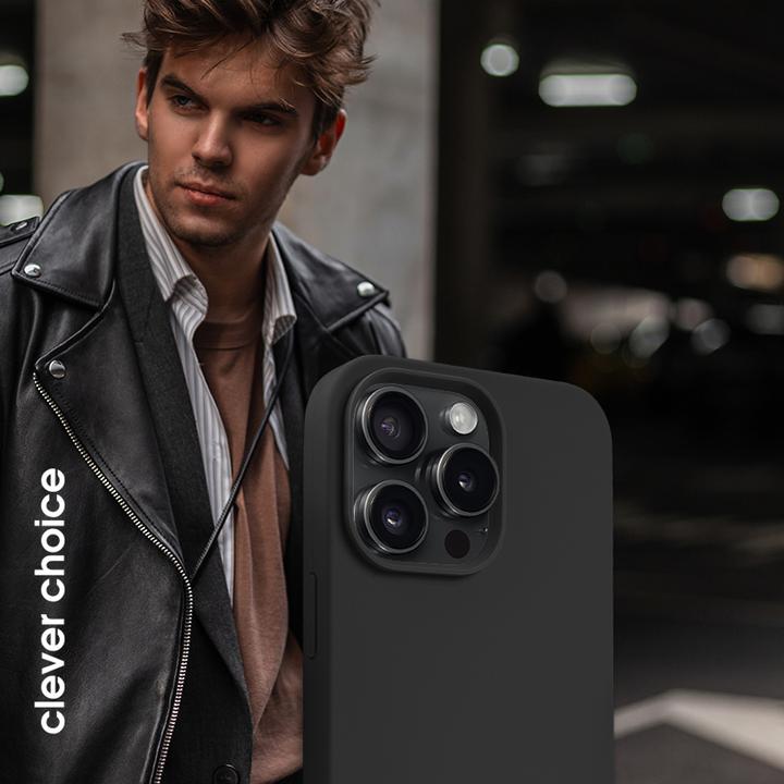 Actual product image Crong Colour Cover Magnetic - iPhone 15 Pro MagSafe Case (Black) (Apple iPhone 15 Pro)