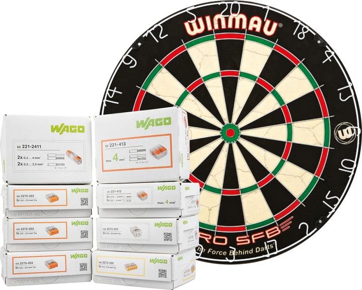 Produktbild Wago 887-1089 PROFI-SET m.WINMAU -Dartboard-Set