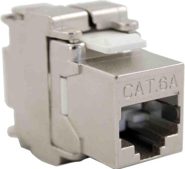 Image du produit RS PRO Connecteur RJ45 Cat.6a femelle, 1 port 1 pôle blindage 360°, montage sur câble (Module Keystone)