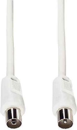 Produktbild E+P HFT 2. Anschluss 1: coax plug, Anschluss 2: coax jack. Kabellänge: 2,5 m, Produktfarbe: Weiss, Im (90 dB, Antennenkabel)