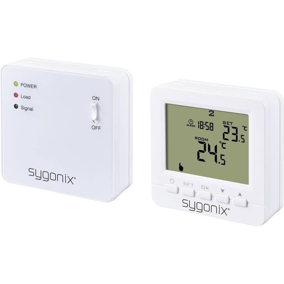 Sygonix Funk-Raumthermostat, Thermostat, Weiss