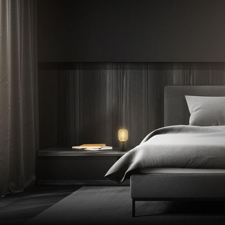 Image du produit Briloner RIST LED Tischleuchte mit Drahtgeflecht - Schwarz, Gold (120 lm, E27)