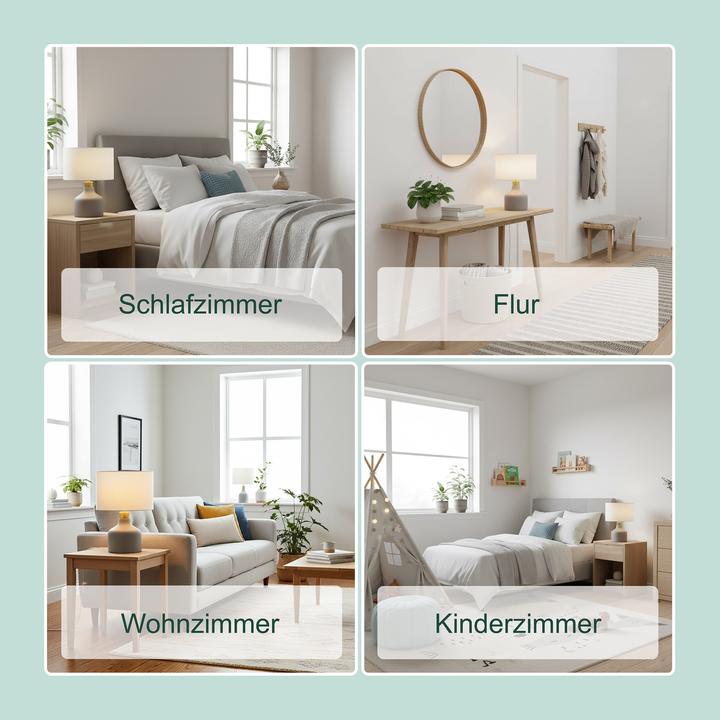 Actual product image Relaxdays Tischlampe Stoff & Betonfuss (E27)